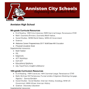 AHS Curriculum Resources